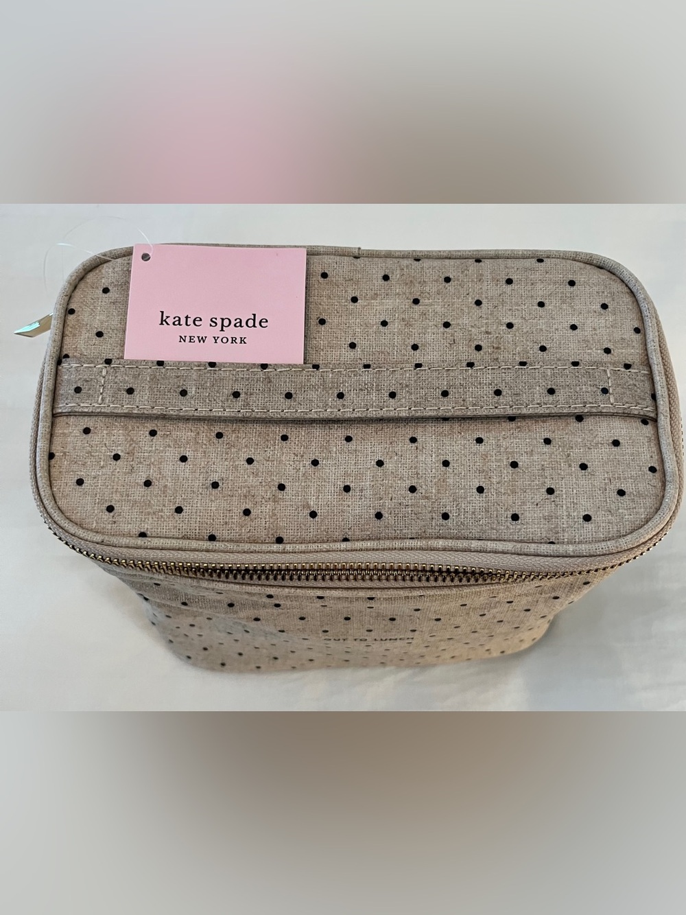 KateSpade 'Out to Lunch' Beige Polka Dot Lunch Tote - Picture 11 of 11